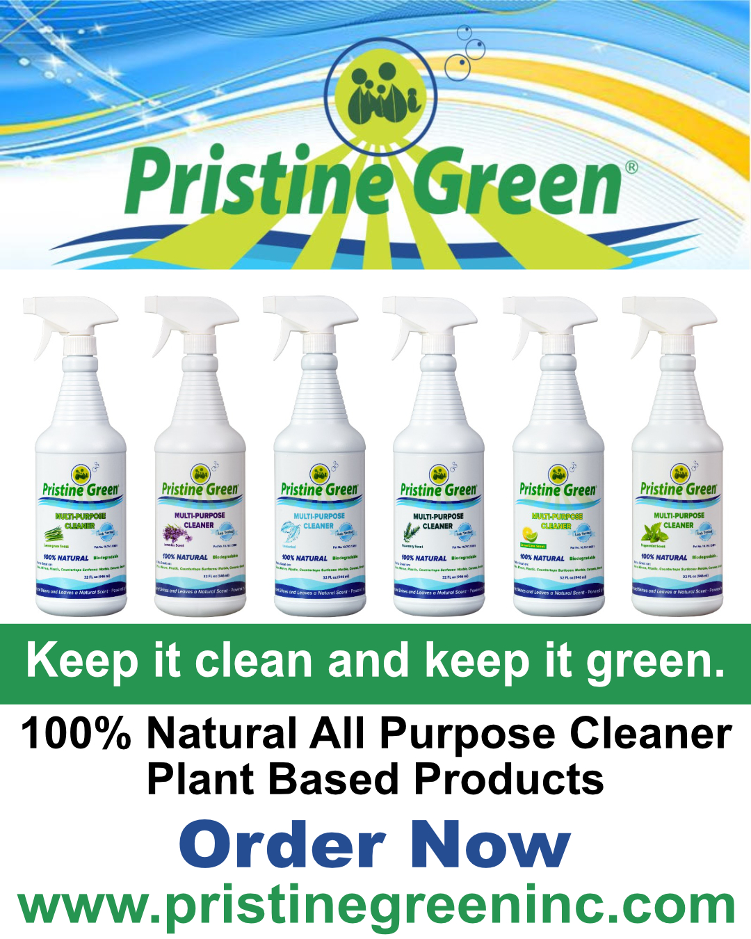 Pristine Green 100% All-Natural Multi-Purpose Cleaner